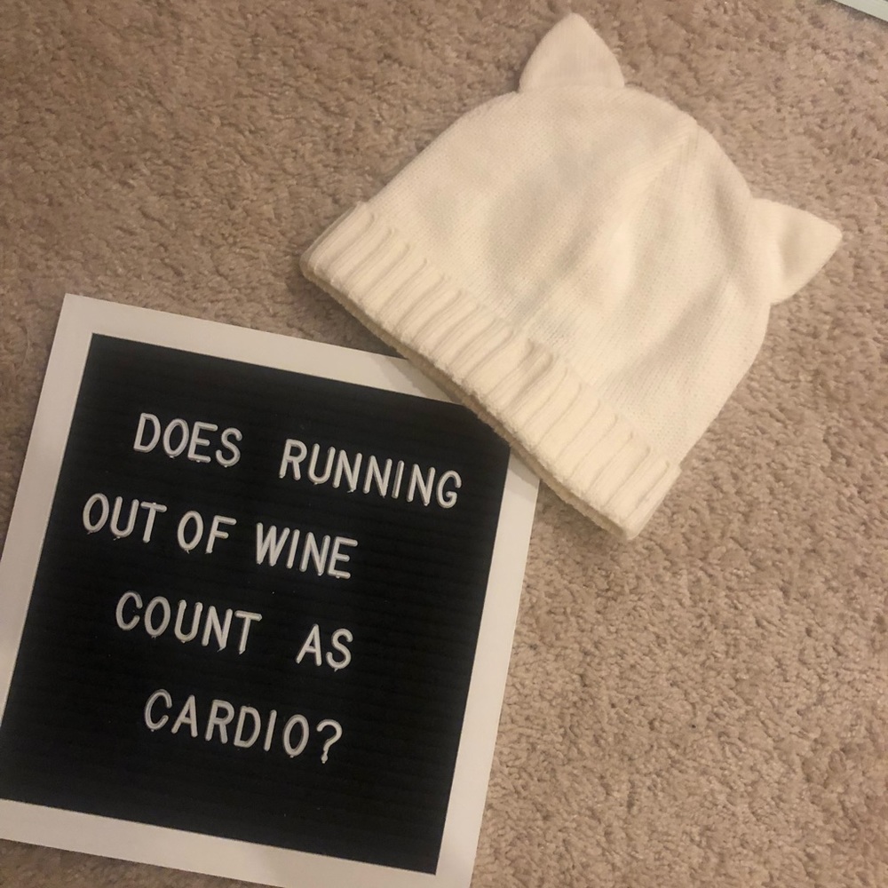 Kate Spade white cozy ear hat